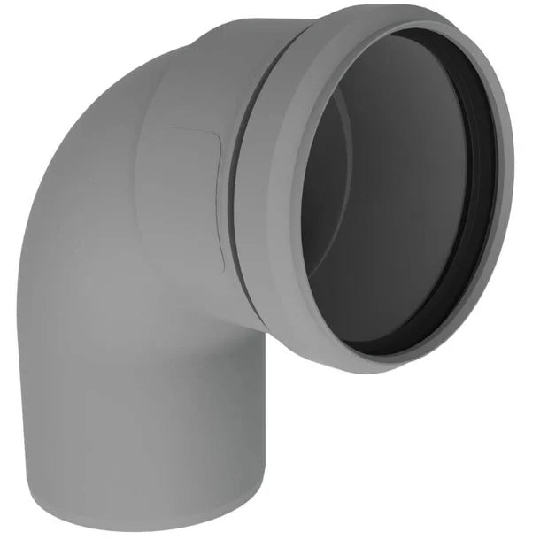 Burgerhout Twinline PP rookgas bocht 100mm 90° 400452140