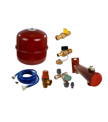CV-ketel Aansluitset klein 18L/0,5 bar kopen?
Wat kan je verwachten van een klein CV-ketel aansluitpakket bij CVketel.nl.
Een Bonfix vulslangset, Bonfix gaskogelkraan, Pentec inlaatcombinatie, Bonfix kogel vul- en aftapkraan,
Reflex expansievat 18 Liter en 0,5bar en een expansievatbeugel met ontluchting rood | CVketel.nl