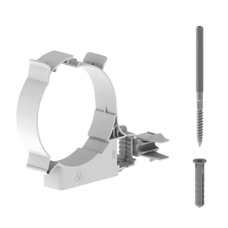 Burgerhout Muurbeugel PP 100mm Wit 400452270 voor 100mm rookgas buizen   | CVketel.nl