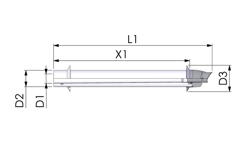 Cox Geelen Econext ® HR kunststof muurdoorvoer met PP rookgaspijp 60/100 AJPAAA601