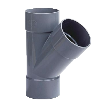 Dyka PVC T-stuk 40mm 3x lijmmof 45° grijs 20022447