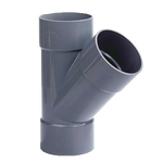 Dyka PVC T-stuk 40mm 3x lijmmof 45° grijs 20022447