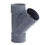 Dyka PVC T-stuk 40mm 3x lijmmof 45° grijs - cvketel.nl 
