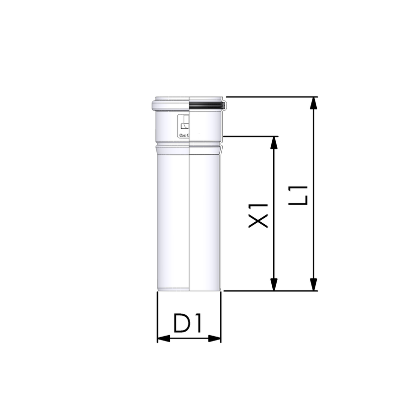 CoxDENS® Rookgaspijp / afvoerpijp 80 L=1000mm
