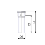 CoxDENS® Rookgaspijp / afvoerpijp 80 L=1000mm