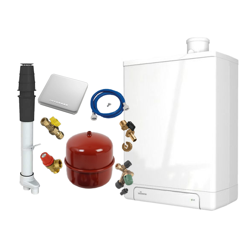 Intergas HReco 24 CW3 + Renovatie pakket + Comfort Touch Wit + Dakdoorvoer