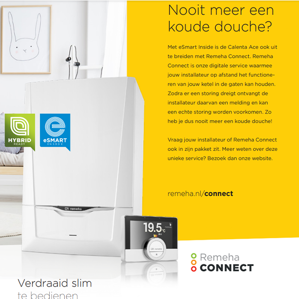 Remeha Calenta Ace 40C CW5 7649964 Remeha Connect ✔ 20,3 liter/min bij 40°C ✔11 liter/min bij 60°C ✔35,6kW vermogen ✔Gratis verzending NL ✔Bezorging los materiaal alleen bij orderwaarde van €830 incl. btw | CVketel.nl